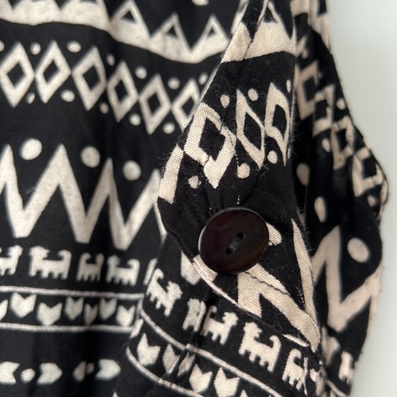 Patrons of Peace Smocked Waist Mini/Midi Dress Medium - Picture 6 of 12